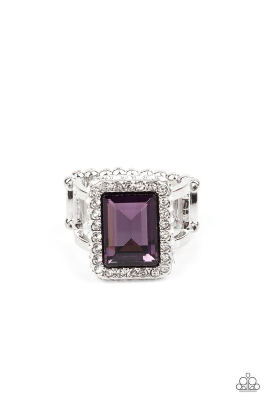 Glamorously Glitzy - Purple - Paparazzi Ring Image