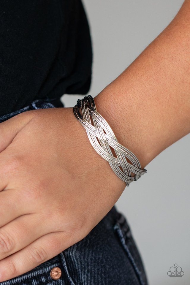 Get Your Wires Crossed - Silver - Paparazzi Bracelet Image