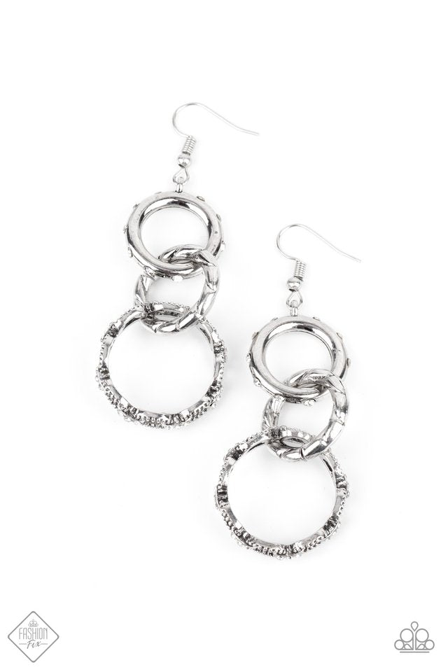 Shameless Shine - White - Paparazzi Earring Image