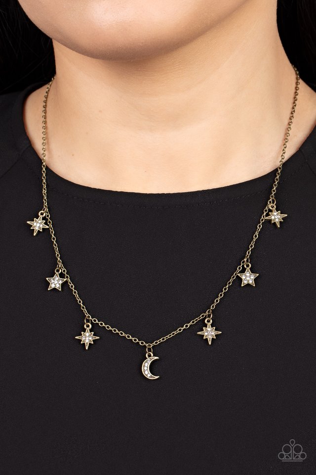 Cosmic Runway - Brass - Paparazzi Necklace Image