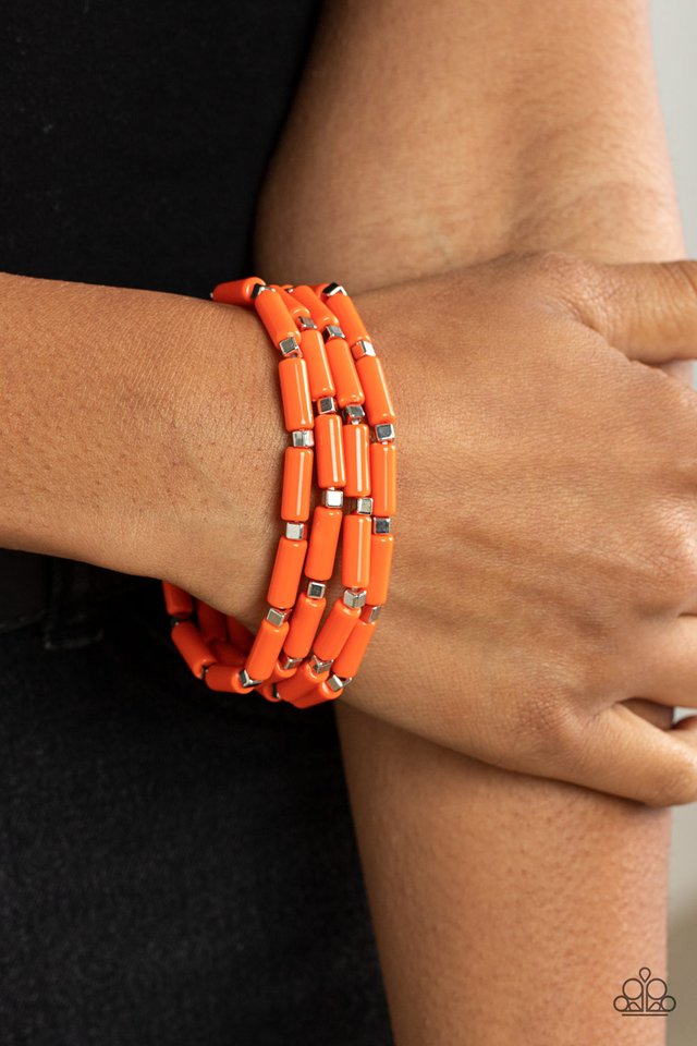 Radiantly Retro - Orange - Paparazzi Bracelet Image