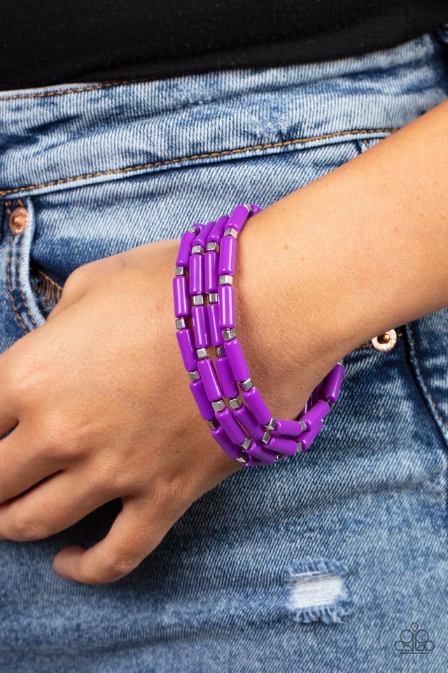 Radiantly Retro - Purple - Paparazzi Bracelet Image