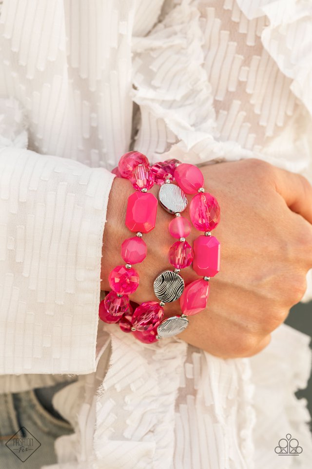 Oceanside Bliss - Pink - Paparazzi Bracelet Image