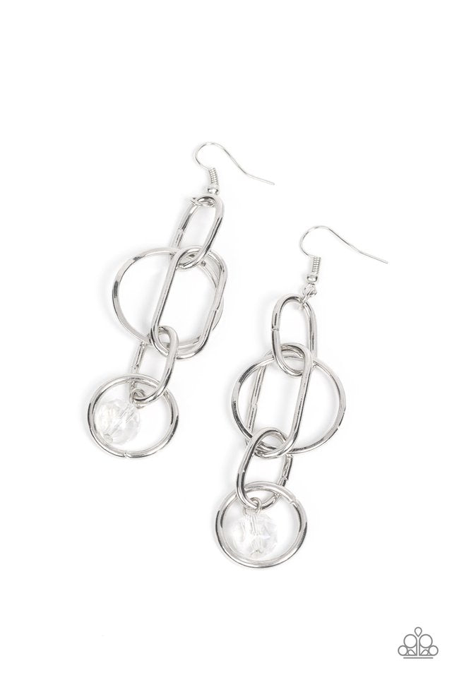 Park Avenue Princess - White - Paparazzi Earring Image