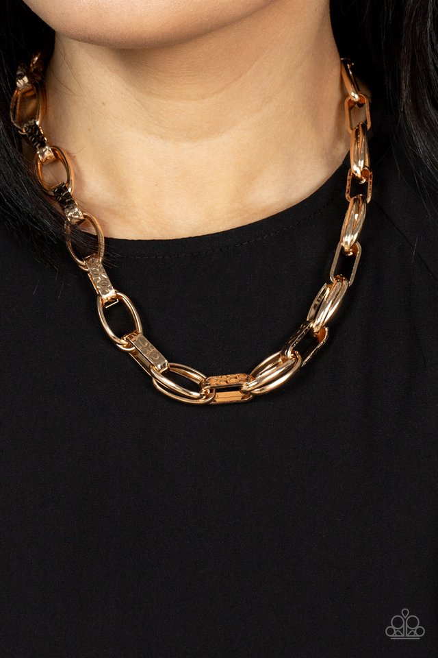 Motley In Motion - Gold - Paparazzi Necklace Image