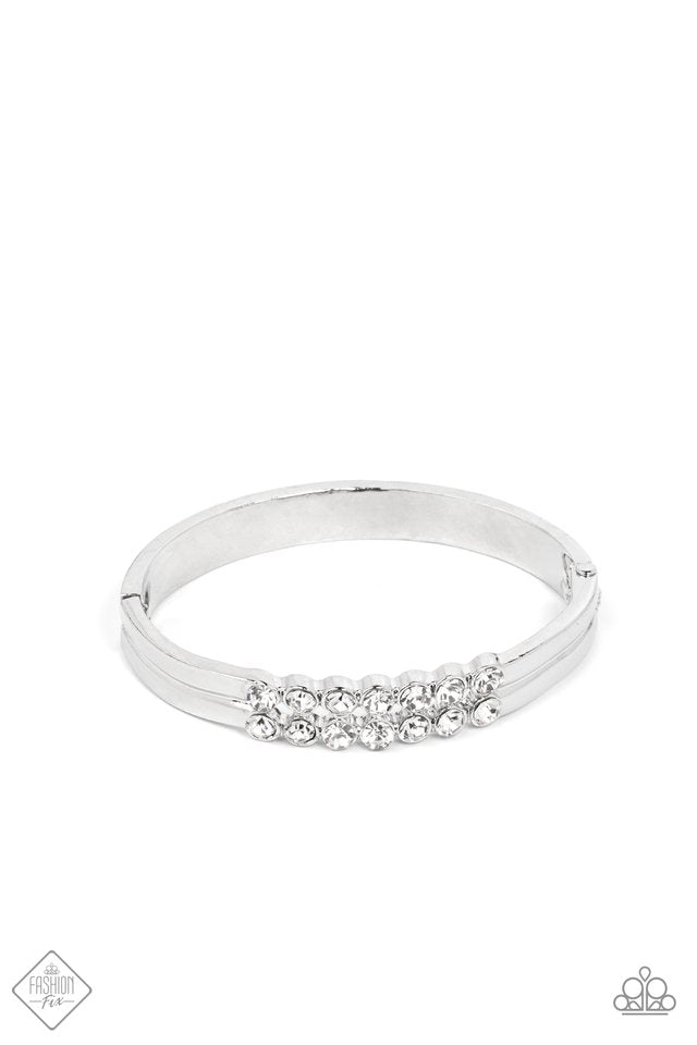 Doubled Down Dazzle - White - Paparazzi Bracelet Image