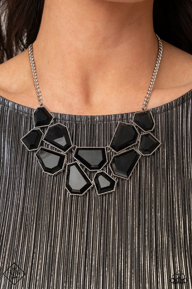 Double-DEFACED - Black - Paparazzi Necklace Image