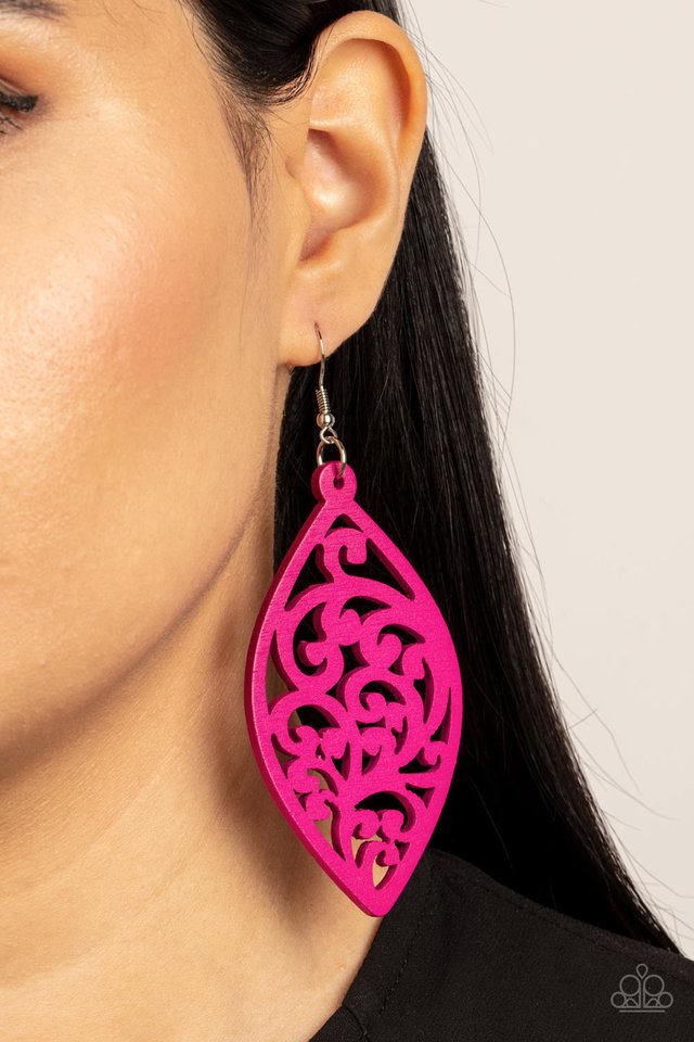 Coral Garden - Pink - Paparazzi Earring Image