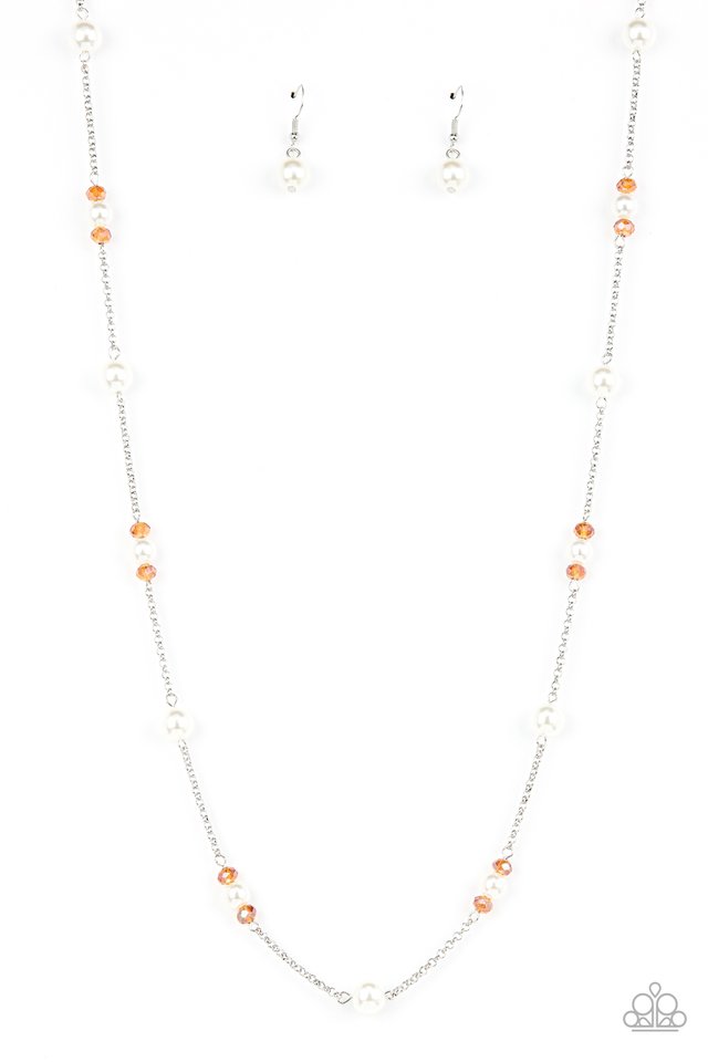 Keep Your Eye on the BALLROOM - Orange - Paparazzi Necklace Image