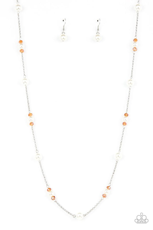 Keep Your Eye on the BALLROOM - Orange - Paparazzi Necklace Image