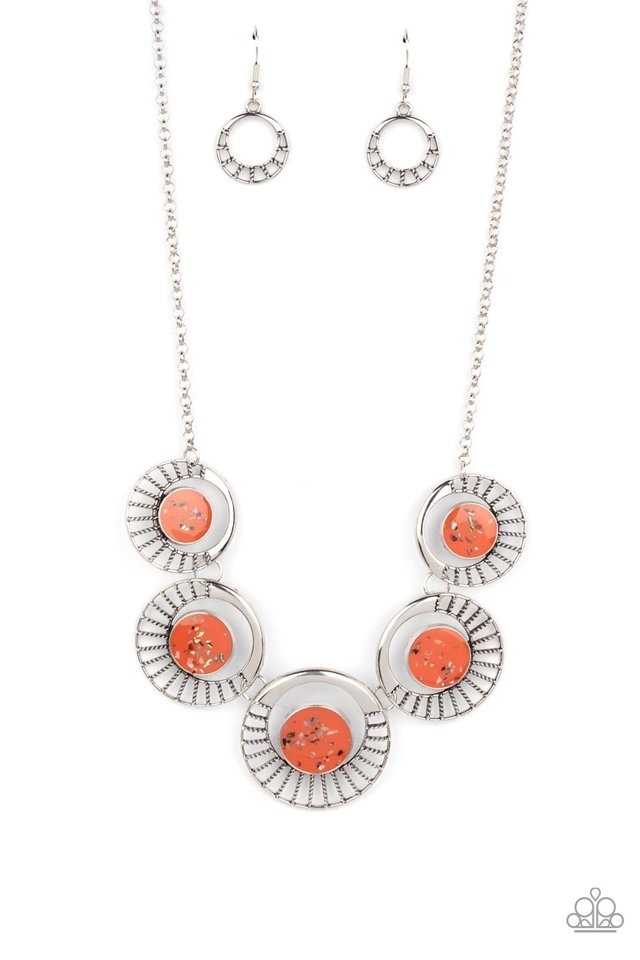 Elliptical Effervescence - Orange - Paparazzi Necklace Image