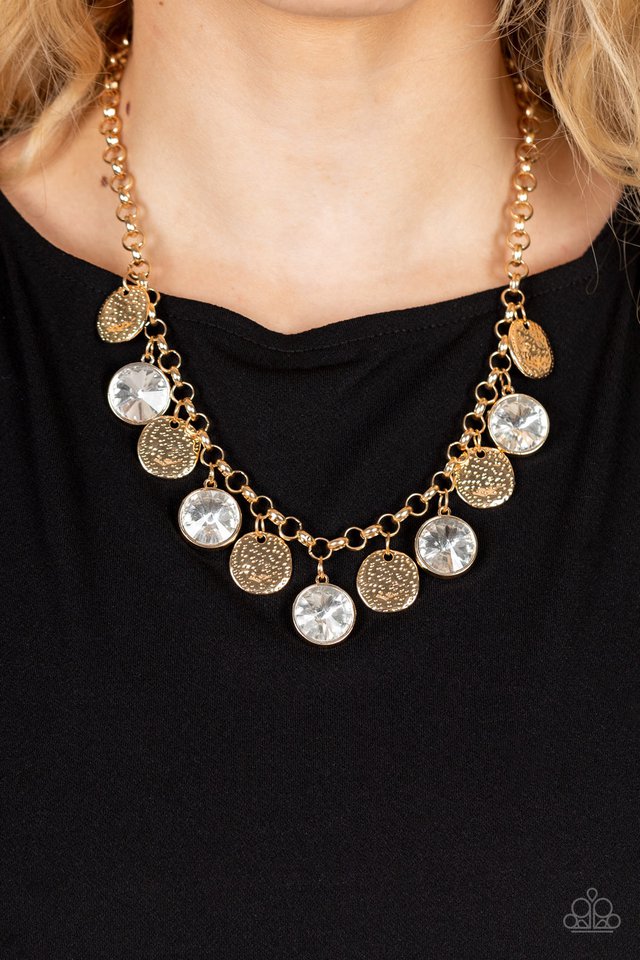 ​Spot On Sparkle - Gold - Paparazzi Necklace Image