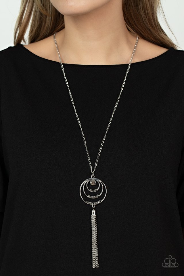 Spiraling Sparkle - Silver - Paparazzi Necklace Image
