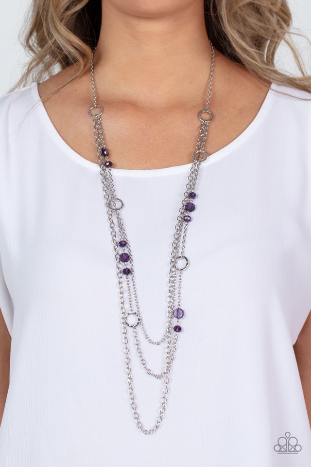 Starry-Eyed Eloquence - Purple - Paparazzi Necklace Image