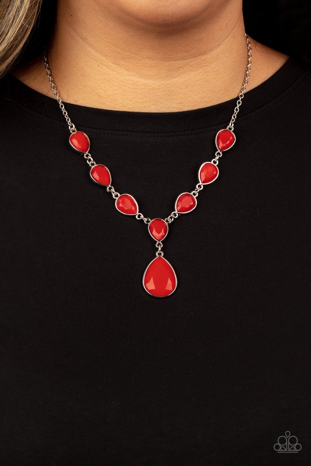 ​Party Paradise - Red - Paparazzi Necklace Image