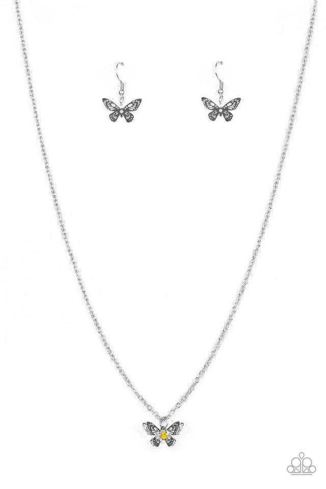 ​Flutter Love - Yellow - Paparazzi Necklace Image
