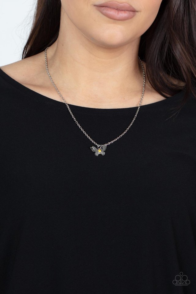 ​Flutter Love - Yellow - Paparazzi Necklace Image