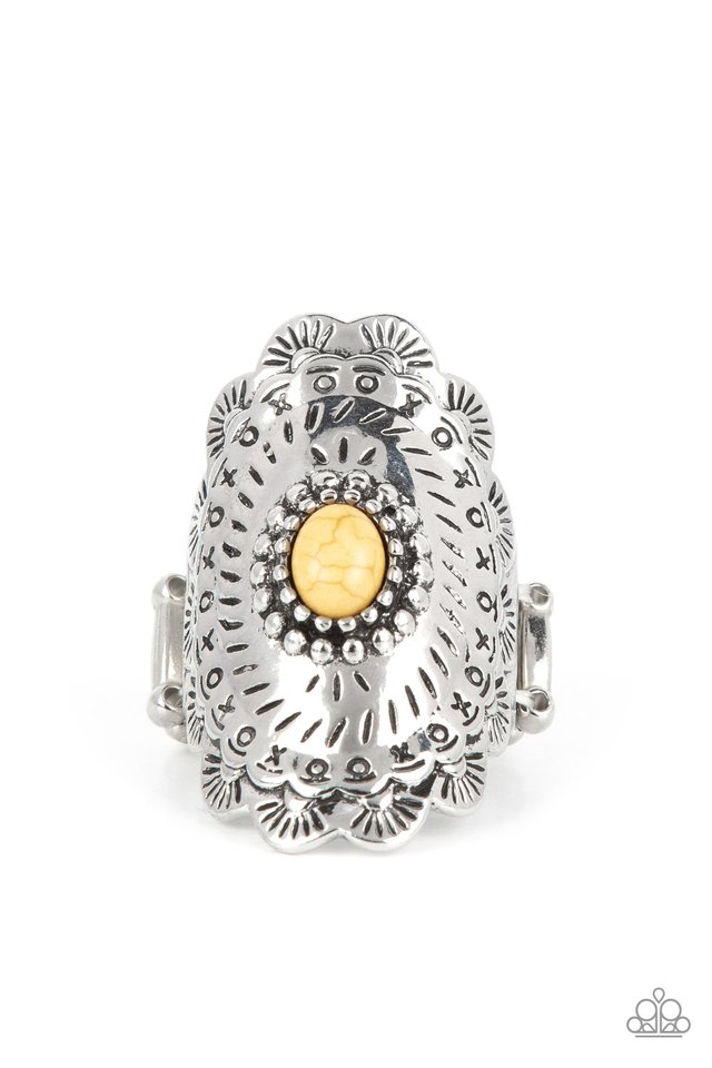 Sagebrush Sea - Yellow - Paparazzi Ring Image
