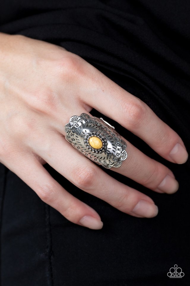 Sagebrush Sea - Yellow - Paparazzi Ring Image