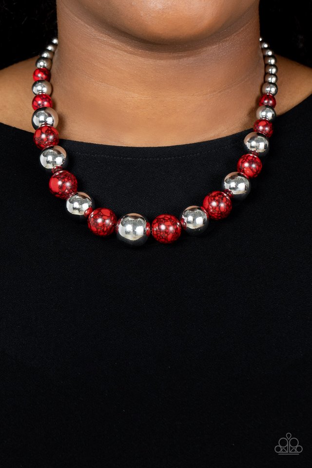 Stone Age Adventurer - Red - Paparazzi Necklace Image