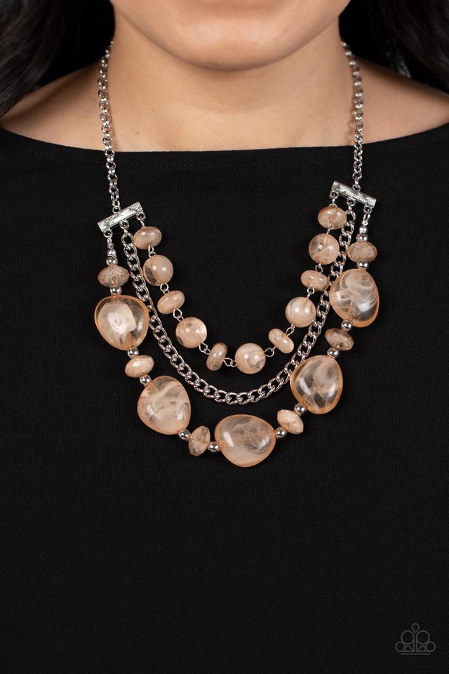 Oceanside Service - Brown - Paparazzi Necklace Image
