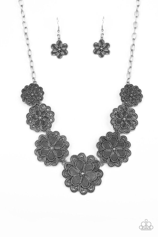 ​Basketful of Blossoms - Silver - Paparazzi Necklace Image