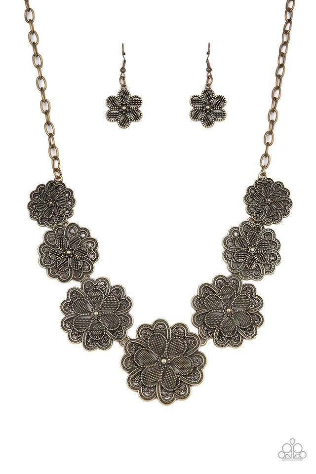 Basketful of Blossoms - Brass - Paparazzi Necklace Image