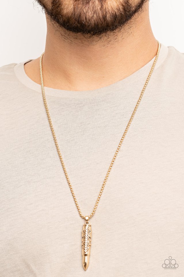 Mysterious Marksman - Gold - Paparazzi Necklace Image