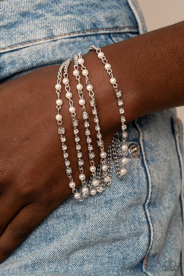 Experienced in Elegance - White - Paparazzi Bracelet Image
