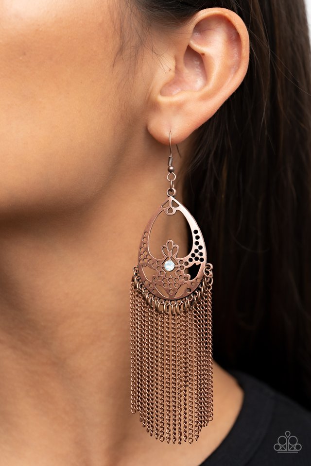 Castle Cottage - Copper - Paparazzi Earring Image