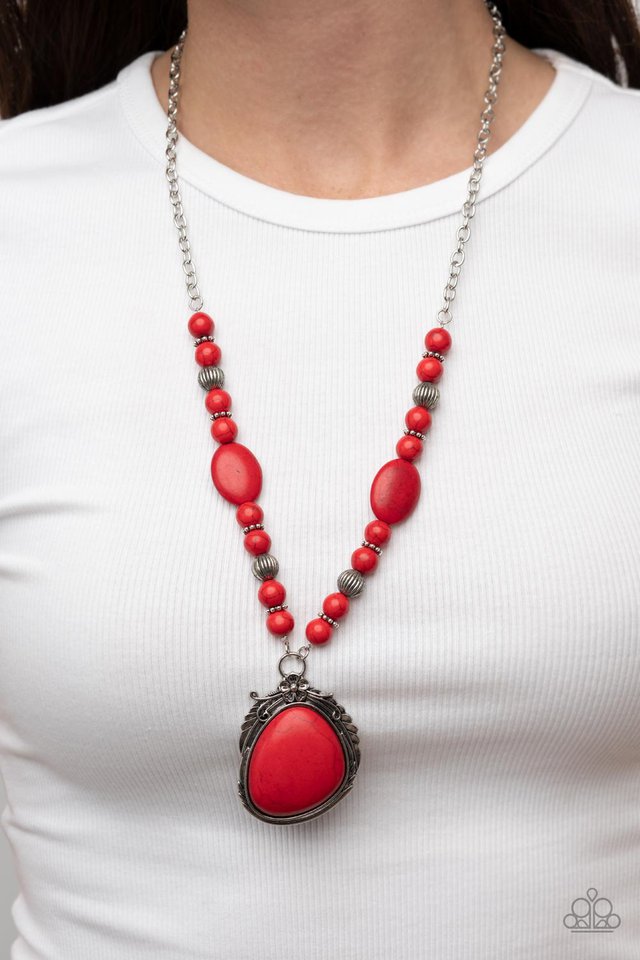 Southwest Paradise - Red - Paparazzi Necklace Image