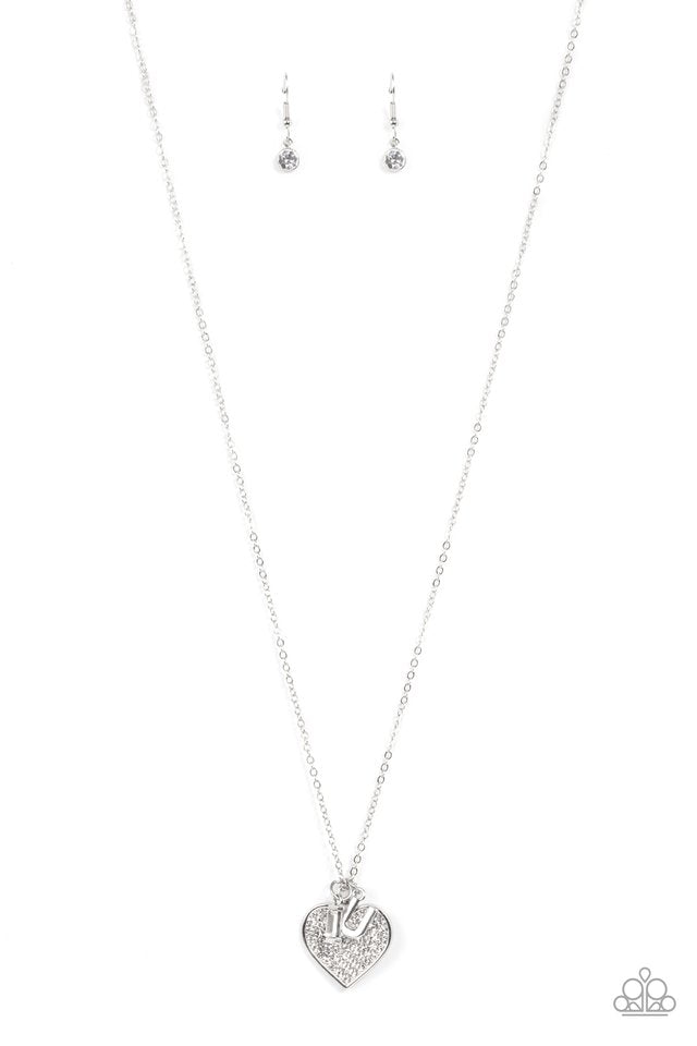 Letters of Love - White - Paparazzi Necklace Image