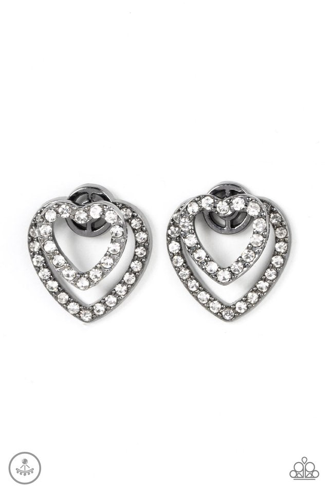 Ever Enamored - Black - Paparazzi Earring Image