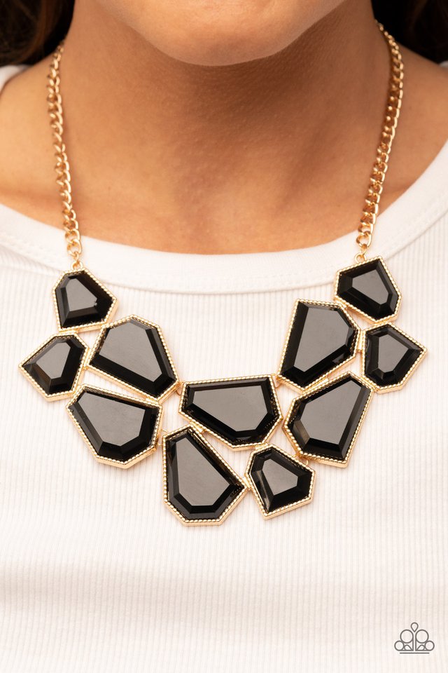 Double-DEFACED - Gold - Paparazzi Necklace Image