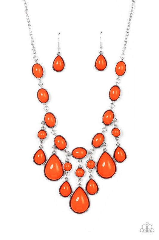 Mediterranean Mystery - Orange - Paparazzi Necklace Image