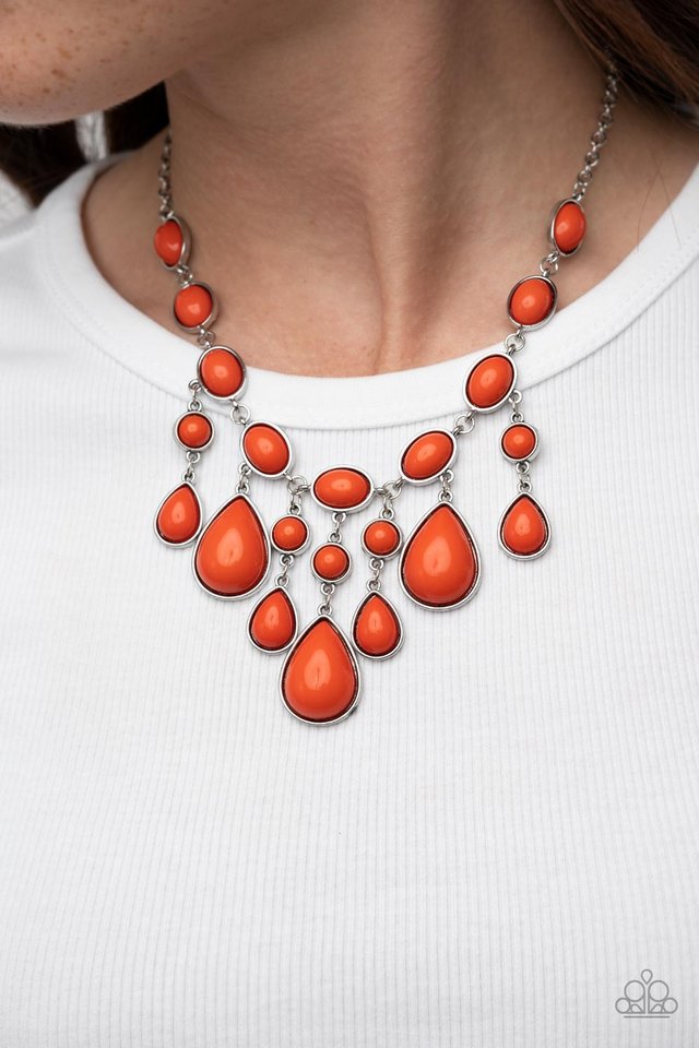 Mediterranean Mystery - Orange - Paparazzi Necklace Image