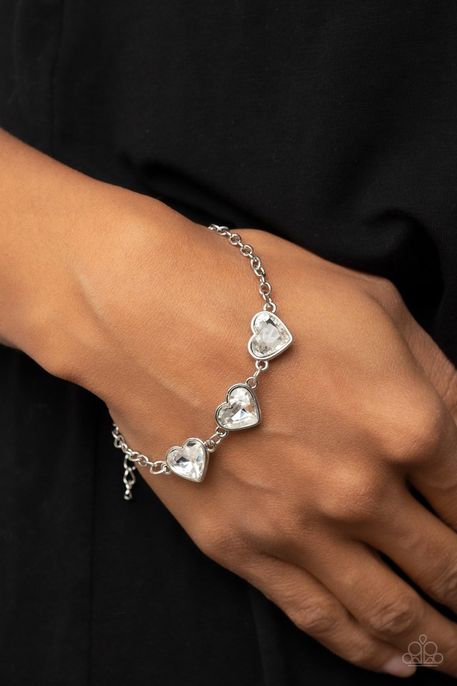 Little Heartbreaker - White - Paparazzi Bracelet Image