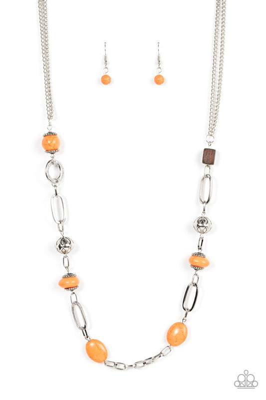 Barefoot Bohemian - Orange - Paparazzi Necklace Image