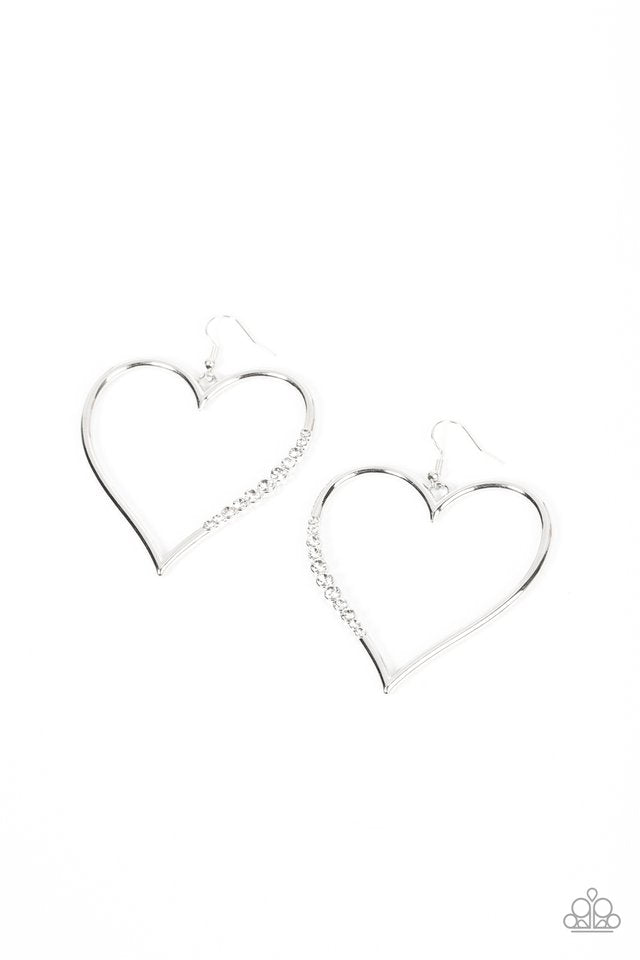 Bewitched Kiss - White - Paparazzi Earring Image