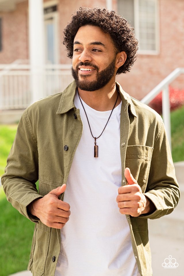 Comes Back ZEN-fold - Brown - Paparazzi Necklace Image