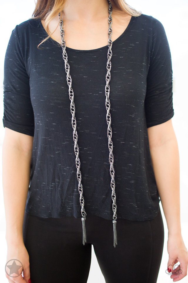 SCARFed for Attention - Gunmetal - Paparazzi Necklace Image