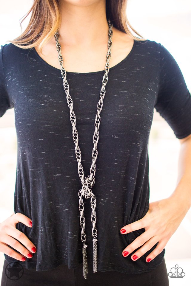 SCARFed for Attention - Gunmetal - Paparazzi Necklace Image