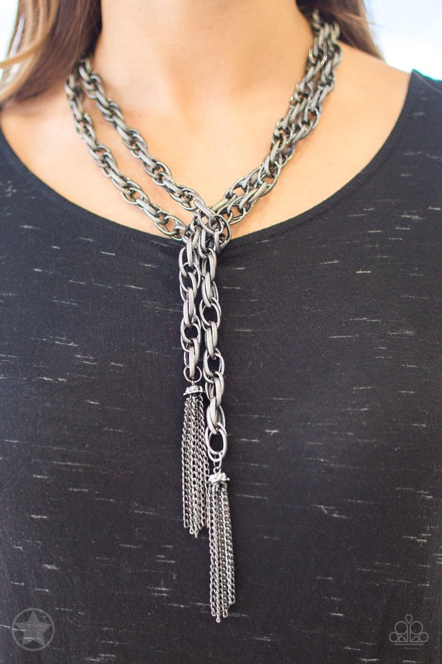 SCARFed for Attention - Gunmetal - Paparazzi Necklace Image