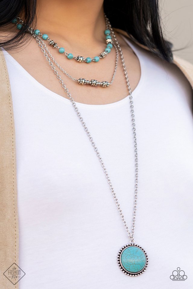 Sahara Symphony - Blue - Paparazzi Necklace Image