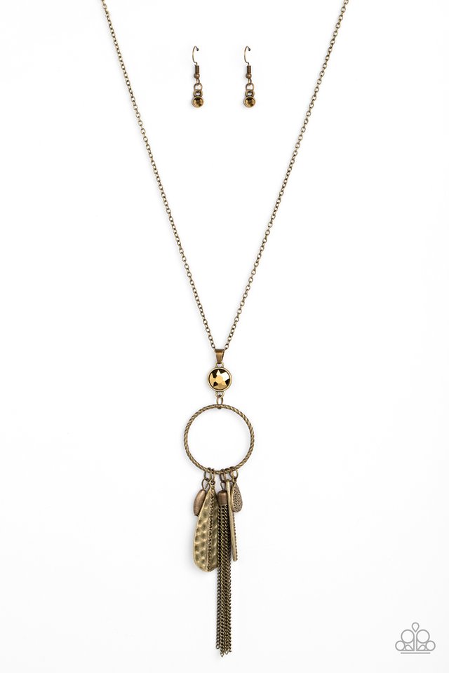Tastefully Tasseled - Brass - Paparazzi Necklace Image