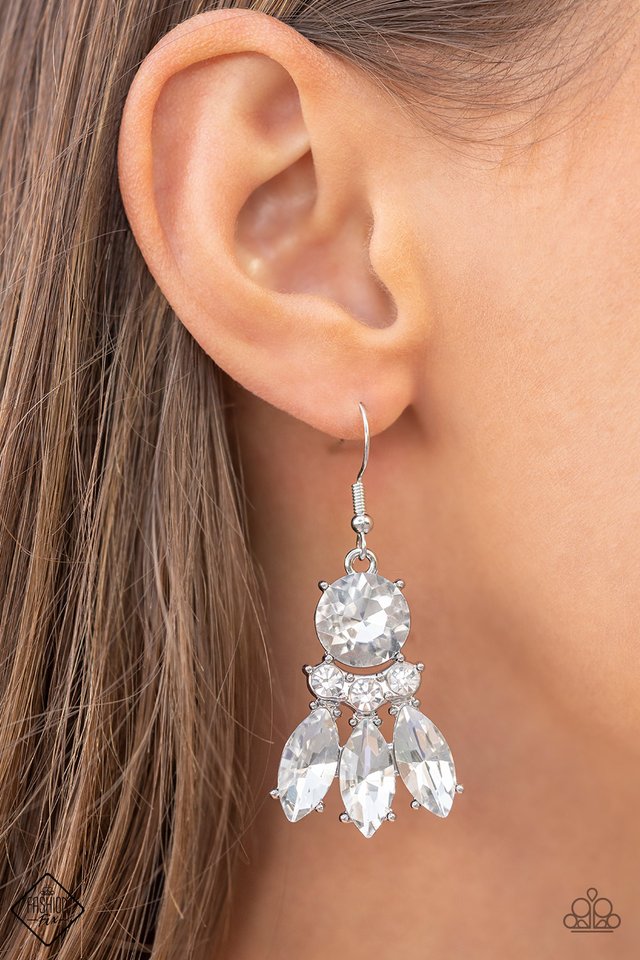 To Have and to SPARKLE - White - Paparazzi Earring Image
