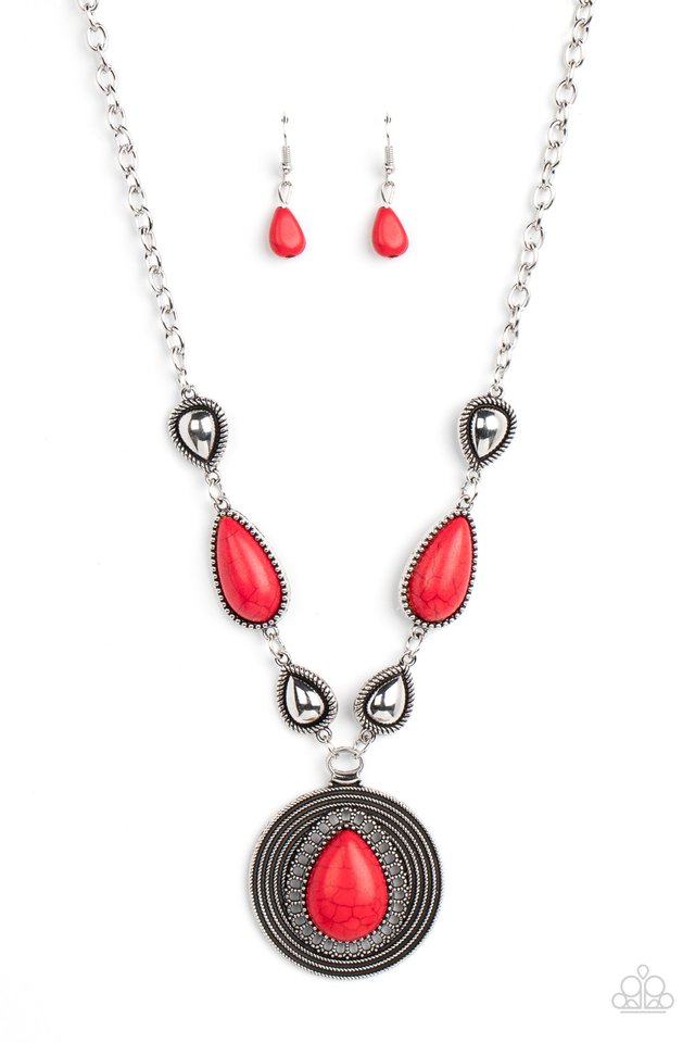 Saguaro Soul Trek - Red - Paparazzi Necklace Image