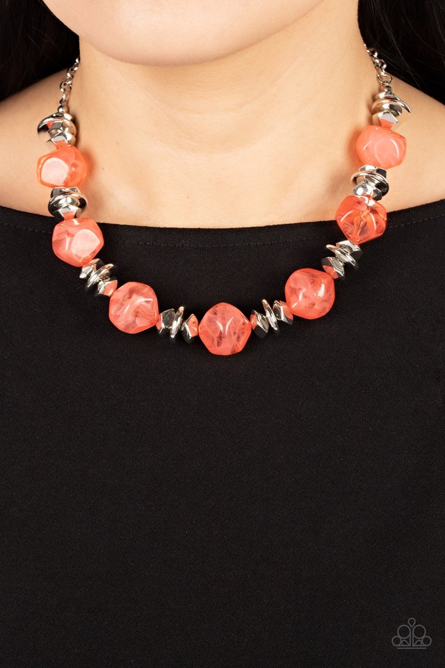 Island Ice - Orange - Paparazzi Necklace Image