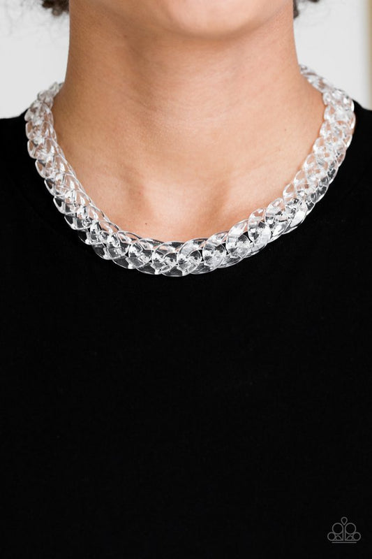 Paparazzi Necklace ~ Put It On Ice - White