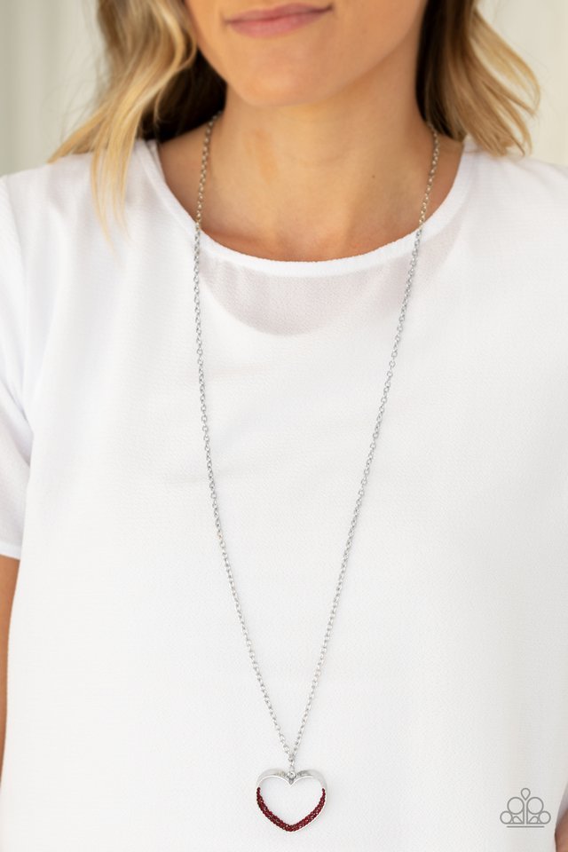 Paparazzi Necklace ~ Bighearted - Red